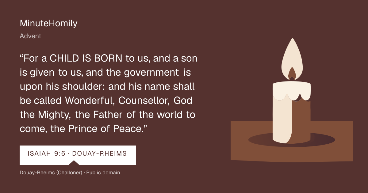 Verse card for Advent | MinuteHomily
