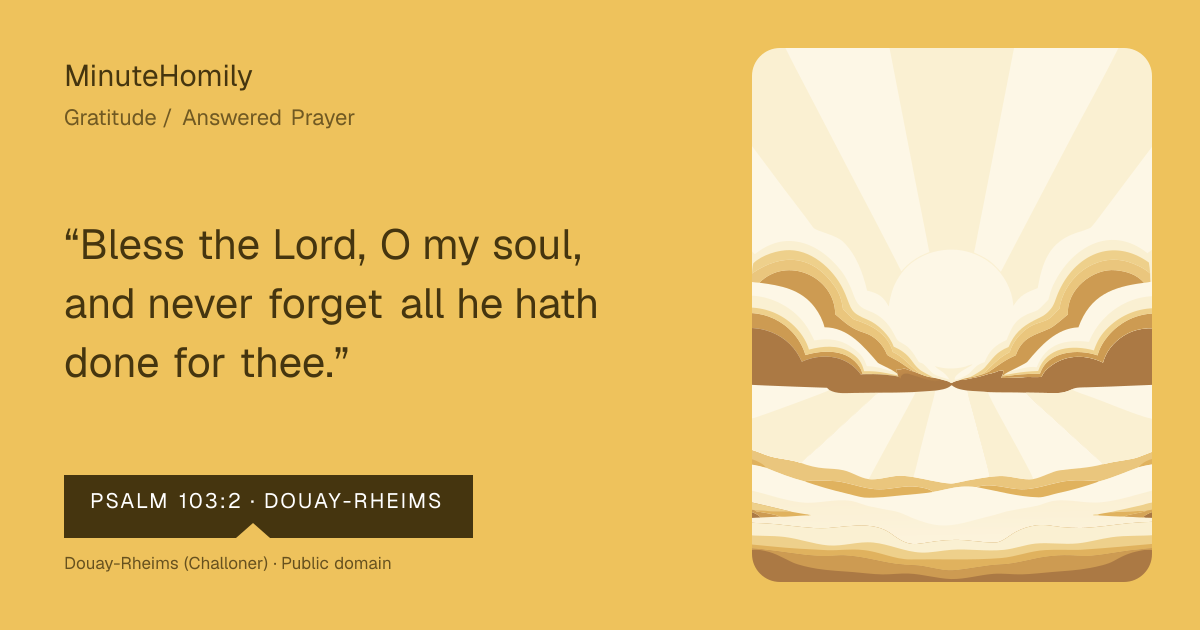 Verse card for Gratitude / Answered Prayer | MinuteHomily