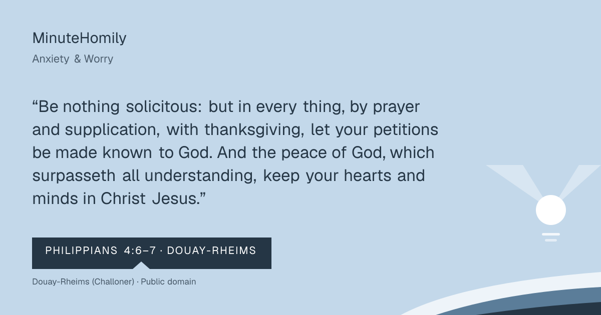 Verse card for Anxiety & Worry | MinuteHomily