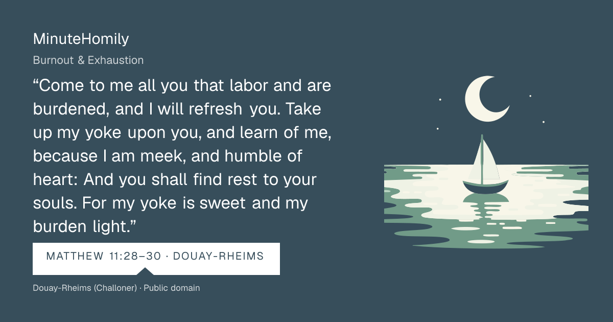Verse card for Burnout & Exhaustion | MinuteHomily
