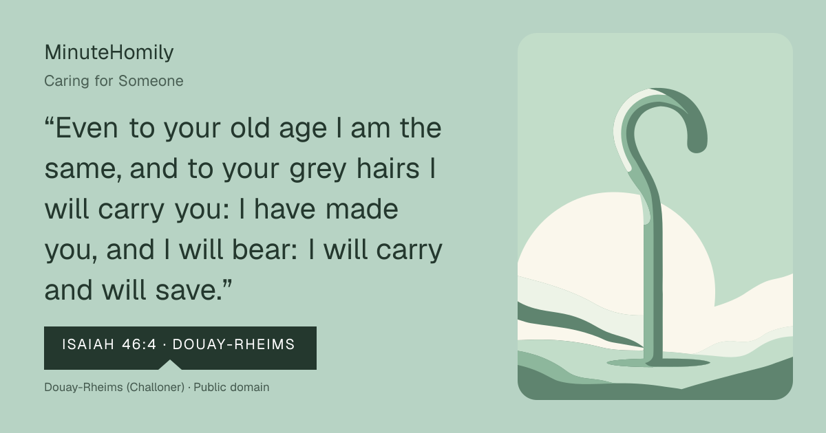 Verse card for Caring for Someone | MinuteHomily