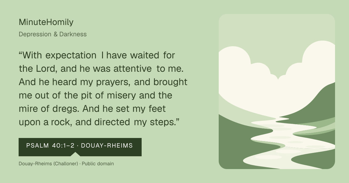 Verse card for Depression & Darkness | MinuteHomily