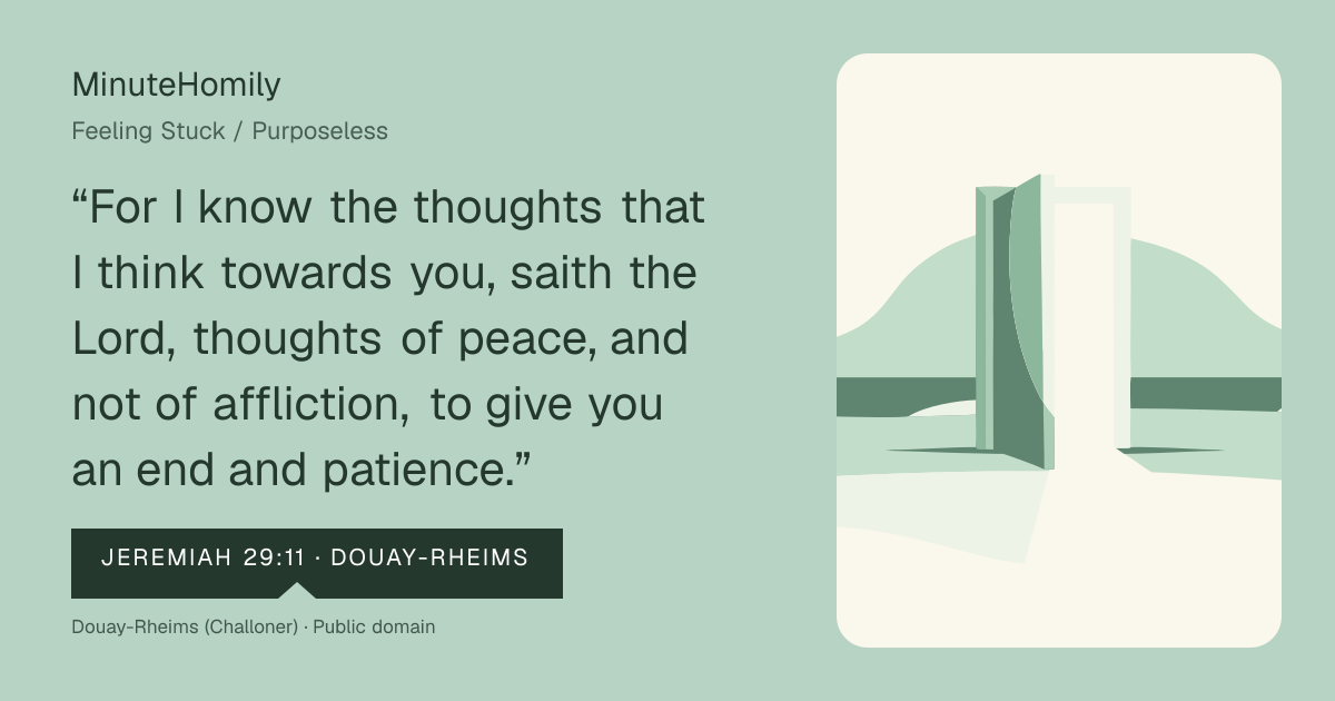 Verse card for Feeling Stuck / Purposeless | MinuteHomily