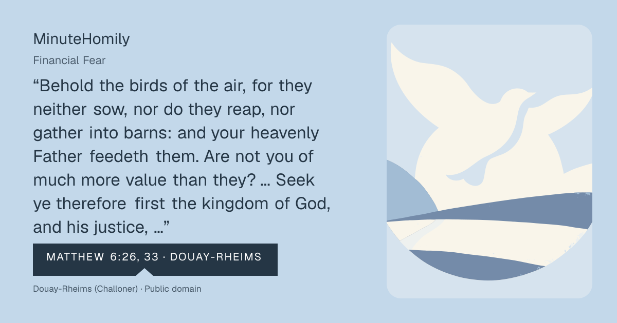 Verse card for Financial Fear | MinuteHomily