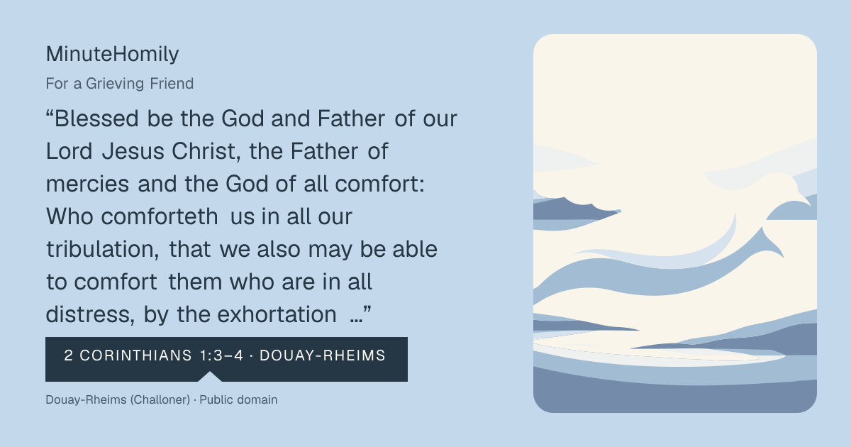 Verse card for For a Grieving Friend | MinuteHomily