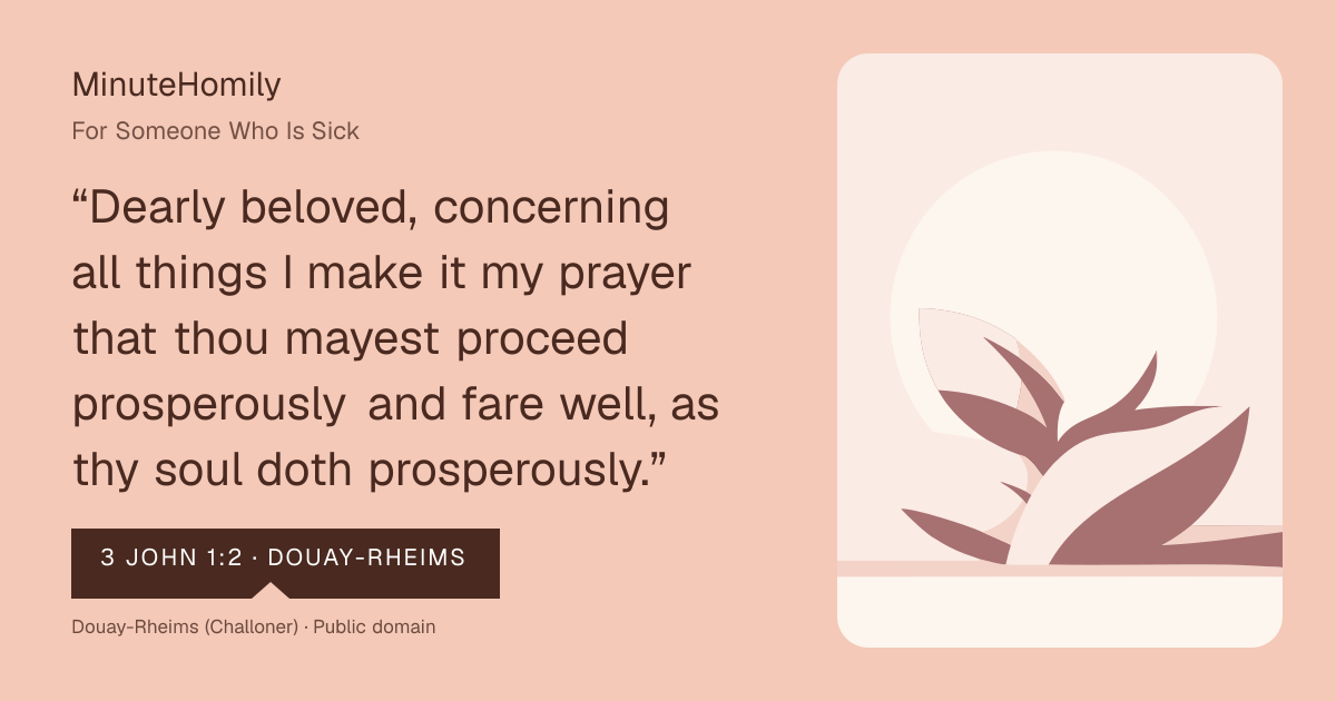 Verse card for For Someone Who Is Sick | MinuteHomily