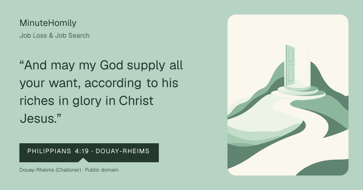 Verse card for Job Loss & Job Search | MinuteHomily