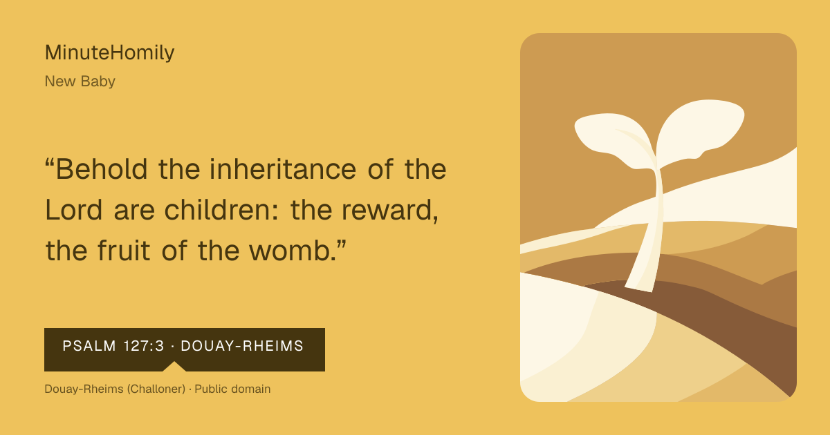 Verse card for New Baby | MinuteHomily