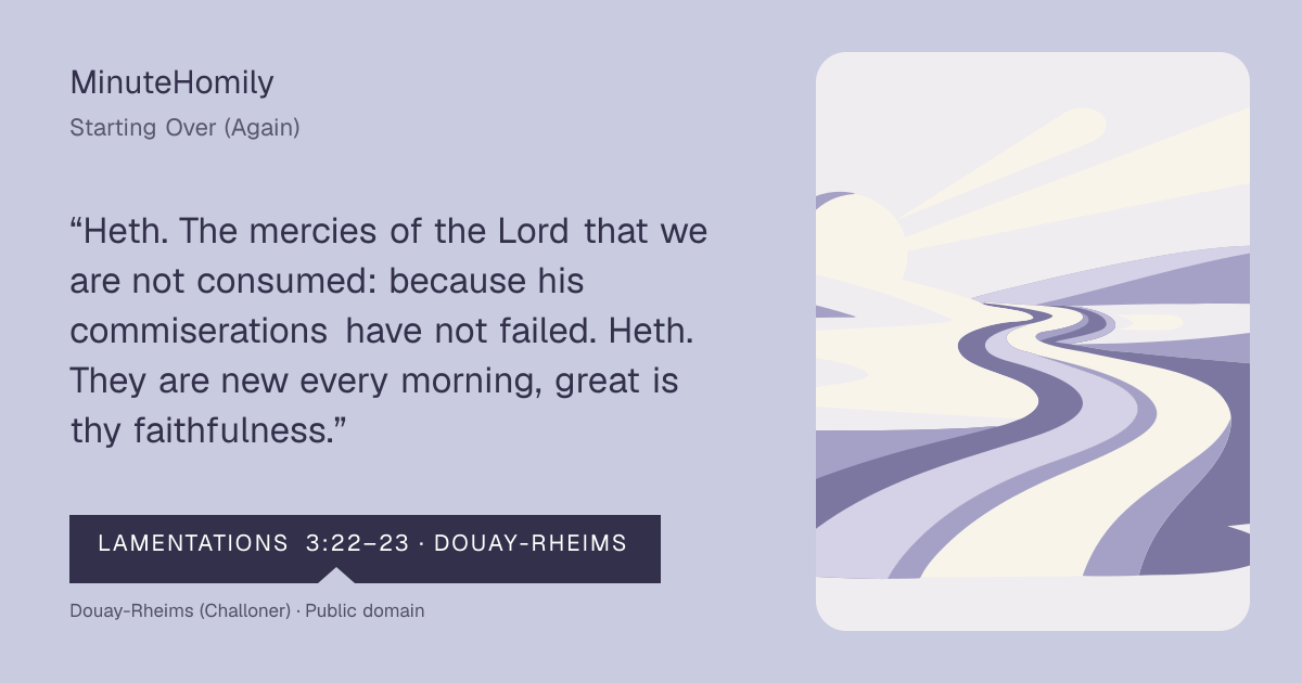 Verse card for Starting Over (Again) | MinuteHomily
